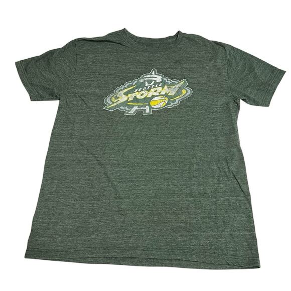 Seattle Storm Short Sleeve T-Shirt Green Cotton 2010s Logo Womens Size Large - Picture 1 of 6